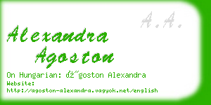 alexandra agoston business card